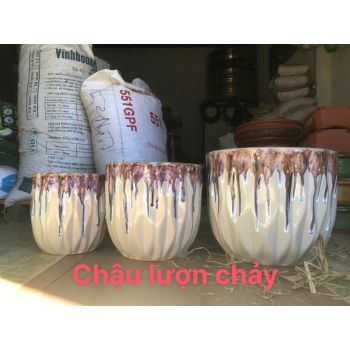 Chậu sứ lượn men chảy