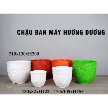 Chậu đan mây hướng dương