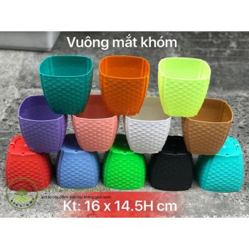 Chậu vuông mắt khóm