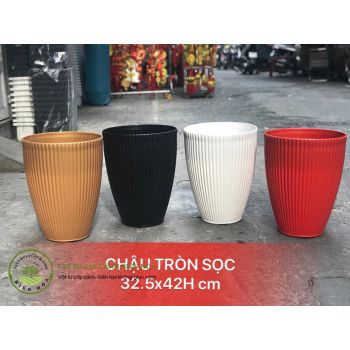 Chậu tròn sọc