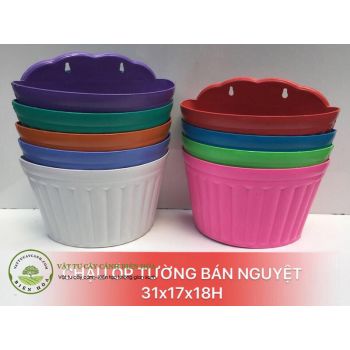 Chậu ốp tường bán nguyệt