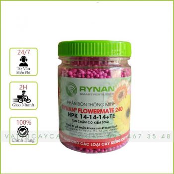 Phân Tan Chậm RYNAN FLOWERMATE 240 NPK 14-14-14+TE Chuyên Dùng Cho Các Loại Cây Kiểng Có Hoa 