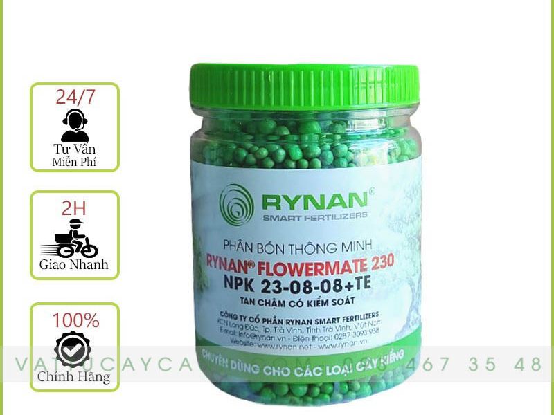 Phân Tan Chậm RYNAN FLOWERMATE 230 NPK 23-08-08+TE Chuyên Dùng Cho Các Loại Cây Kiểng 