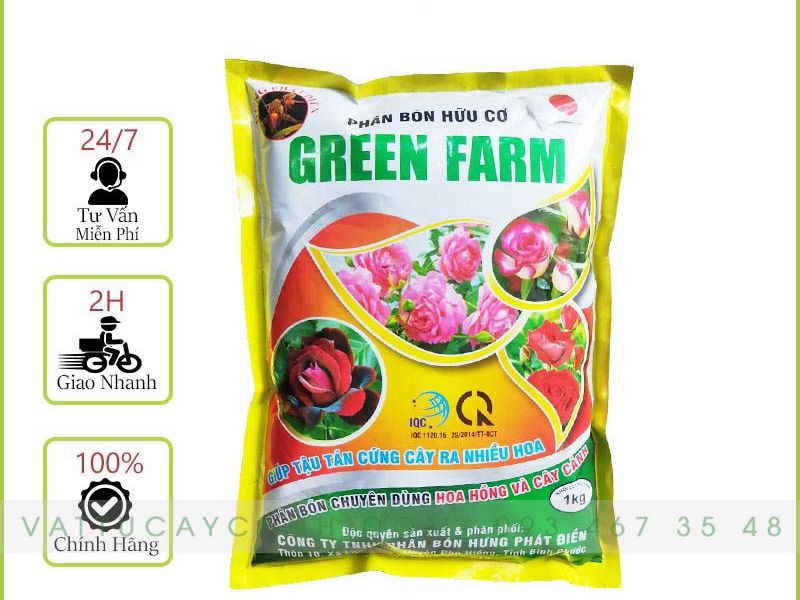 Phân Bón Hữu Cơ Hoa Hồng GREEN FARM 