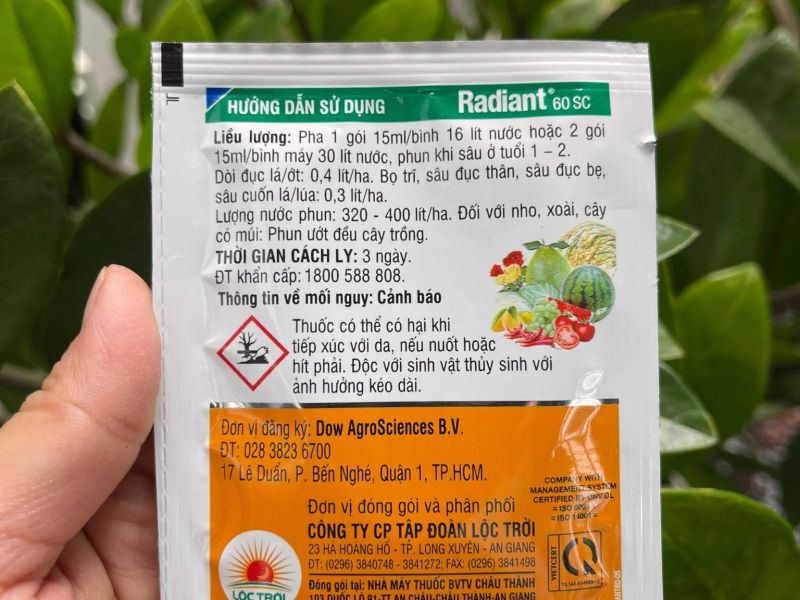Radiant gói 15ml phòng ngừa bọ trĩ, sâu rầy