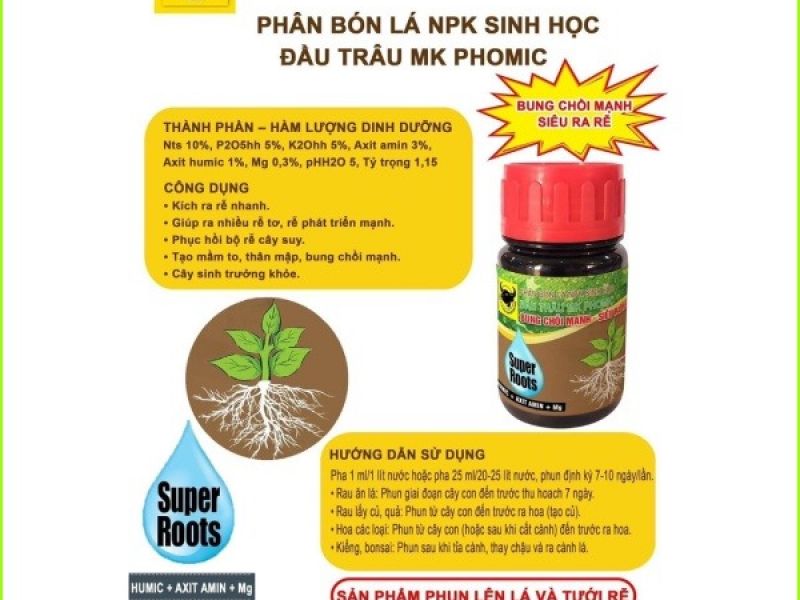 PBL Sinh Học - Đầu Trâu MK Phomix - Super Roots - Bung Chồi Mạnh, Siêu Ra Rể 